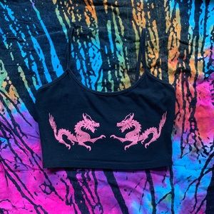 Black dragon crop tank